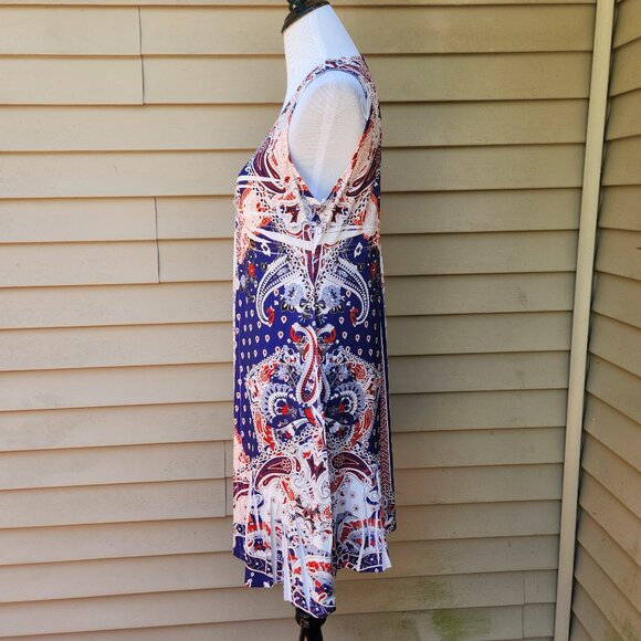 Apt. 9 Multicolor Print Dress Lightweight Embellished Sleeveless Patriotic - Picture 7 of 14